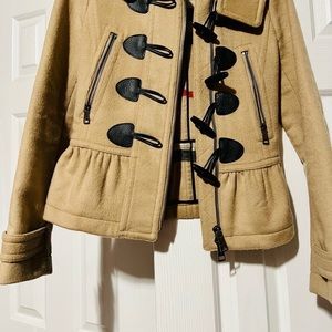 100% Authentic Burberry Brit Wool Duffle Coat Camel ,Size 2